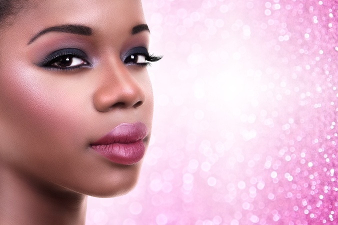 Beautiful African Black Woman Makeup. Make Up Model